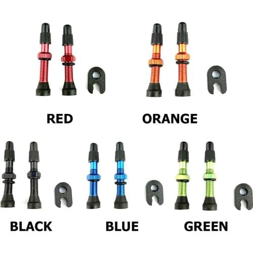 1 Pair 48mm AluminumAlloy Stem Valve + Tool for MTB Road Mountain Bicycle Repairing Elements Tubeless Tire Tyre