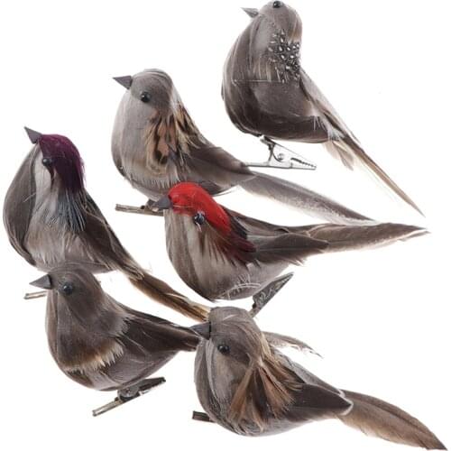 1pcs Cute Artificial Bird Foam Vividly Feather Mini Tit Craft Birds Emulation Decoration Bird Model DIY Artificial Sparrow