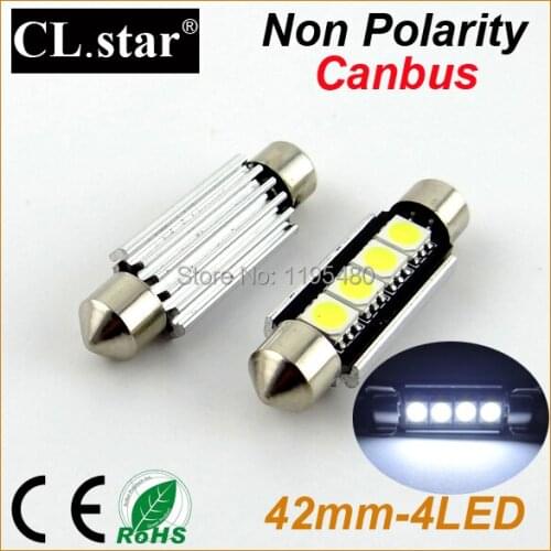 10pcs No polarity 100% Error free C5W 41mm 42mm 4smd 211-2 212-2 214-2 6451 6411 canbus festoon led Interior dome map Light