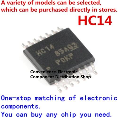 10PCS/PACK HC14 74HC14PW SN74HC14PWR SMD 74HC14PWR TSSOP-14 six-channel inverter chip on chip