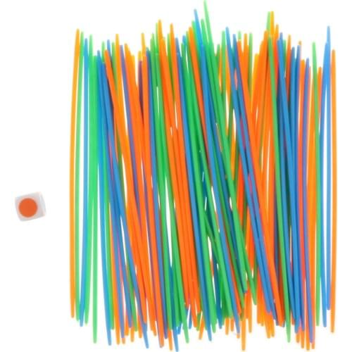 100 Pieces Plastic Classic Colored Pickup Sticks Game Party Favors Kids Children Educational Toy