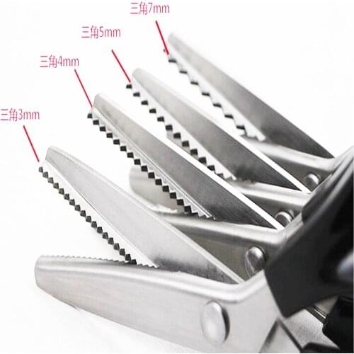 3/4/5/7mm Curved/triangular lace cut cloth zigzag scissors art manual DIY cloth pattern scissors flower tooth knife