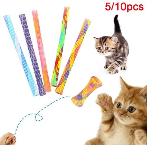 5/10Pcs Pet Cat Kitten Spring Teaser Flexible Interactive Play Scratch Chew Toy