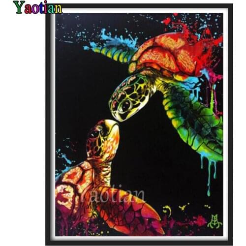 Diamond Painting Turtle Kiss Cross Stitch Diamond embroidery 5d diy full square diamond mosaic rhinestone puzzle Home Wall Decor