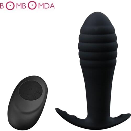 Wireless Remote Control Anal Vibrator Prostate Massager 10 Speeds Anal Plug Dildo Vibrator Butt Plug Pussy Masturbator for Men