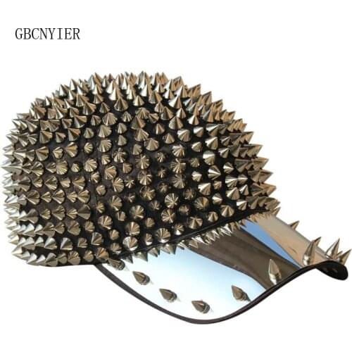 GBCNYIER Fashion Rivet Baseball Cap Full Rivet Cool Man Female Hipster Hat Flash Dance Show Hats Hip Hop Team Sunhat
