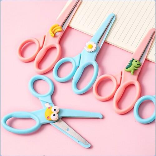 Safety plastic scissors scissors cartoon children safety scissors kindergarten baby diy paper cutting Hand made DIY scissors