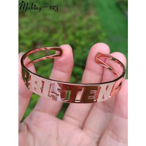 Making-123 Custom Bracelet Name Stainless Steel Adjustable Bracelet-Personalized For Women Birthday Gift Inspirational Bracelets