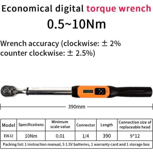 Digital Electronic Torque wrench 1/4" 10Nm 30Nm 3/8" 60/85/135Nm Double-side Bidirectional ratchet head adjustable torque wrench