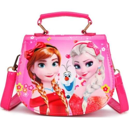 Disney princess children pu messenger bag girl Frozen Elsa shoulder bag Sofia handbag kid fashion shopping bag gift