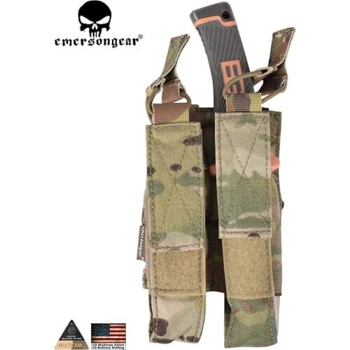 EMERSON Tactical Modular MOLLE Double Open Top SMG Mag Pouch Holder EmersonGear Airsoft Magazine Carrier For MP5 MP7 EM6360