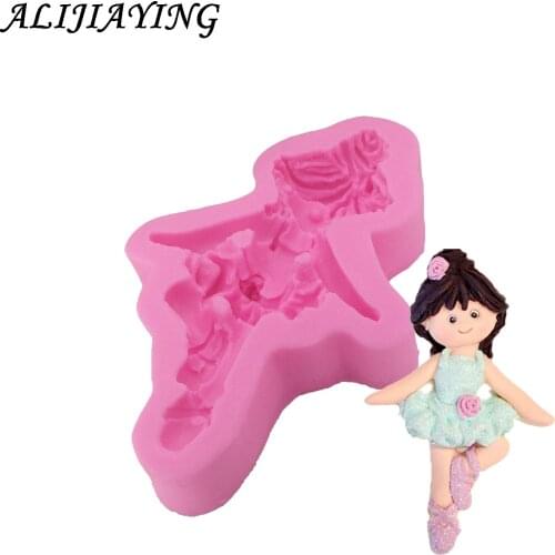 Cake Baking Mold Sucking Tools 3D Silicone Mold Ballet Girl DIY kitchen Baking Accessories D0822