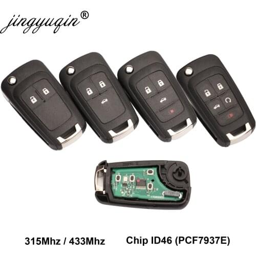 Jingyuqin 5pcs/lot 315/433MHz ID46 Chip Remote Control Flip Key for Chevrolet Cruze Aveo Orlando 2010-2015 2/3/4/5 Button Fob