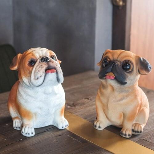 Piggy Bank Pug Dog Home Resin Craft Pulldog Money Box Piggy Bank Cash Box Coin Bank Moneybox Husky Coin Box