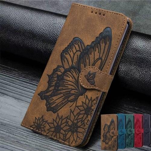 For iPhone 12 Mini Xs 11 Pro Max X Xr 6 6S 7 8 Plus Fluff Leather Wallet Case Flip Cover Embossed Butterfly Holster Card Holder