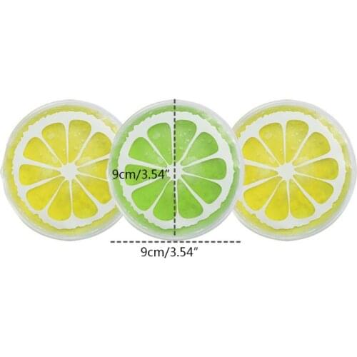 Summer Portable Mini Physiotherapy PVC Cooler Bag Cute Cartoon Round Shape Bright Colored Fruit Cold Compress Ice Pack Gel