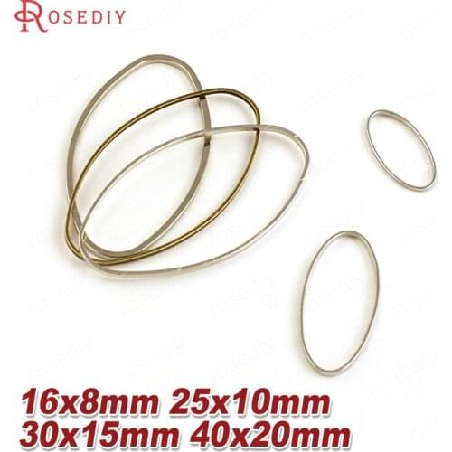 50PCS 16x8mm 25x10mm 30x15mm 40x20mm Brass Oval Shape Closed Rings Connect Rings Diy Jewelry Findings Earrings Accessories