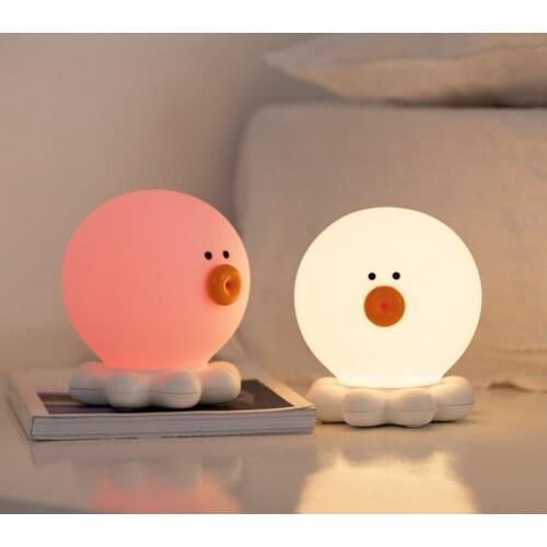 Cute Animal Octopus 3D LED Lamps Rechargeable USB Battery Night Lights Soft Silicone Toy Bedroom Table Desk Decoration For Home