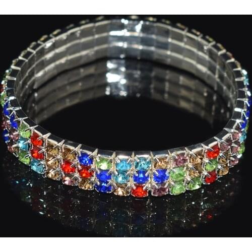 Fashion Rhinestone Stretch Bracelets Elastic Crystal Bracelets For Women Bling Girl Gift Wedding Bridal Jewelry