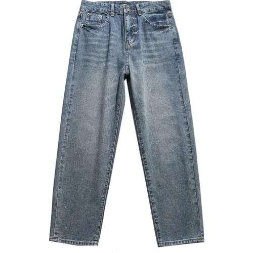 Mens fashion long jeans baggy pants fashion baggy flared pants plus size 28 to 48