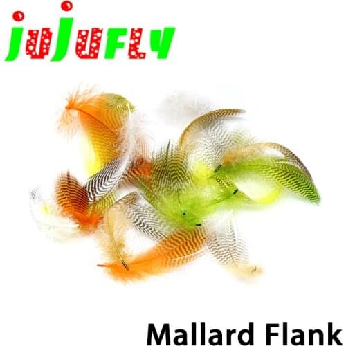Selected 20 feathers fly tying mallard duck flank feathers prime dry fly wings fly tying materials grizzly barred grey feather
