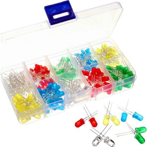 300Pcs/lot LED Diode Kit 3mm and 5mm White Yellow Red Green Blue LED Light Emitting Diodes Assorted Kit DIY LEDs Set Bulb Lamp