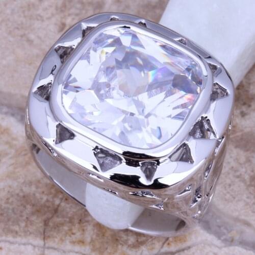 Incredible White CZ Silver Plated Ring Size 6 / 9 D746