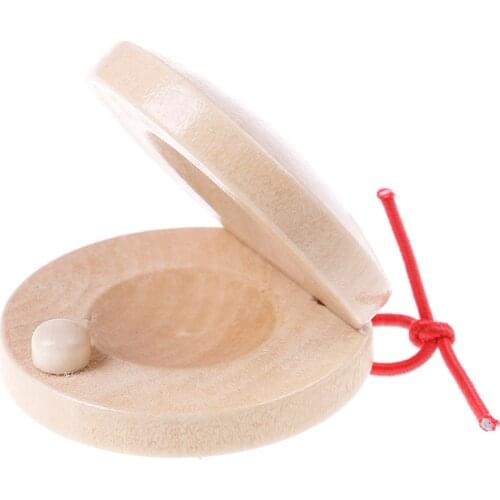 Education Childs Intellectual Development Listening Ability New Creative Wooden Castanet Clapper Musical Instrument Red & Blue