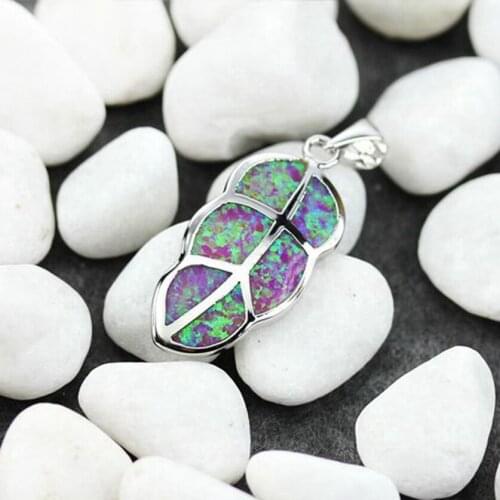 Fleure Esme Charm christmas Engagement Wedding pendants for Noble Women jewelry gifts accessories pink opal Rhodium Plated R4090