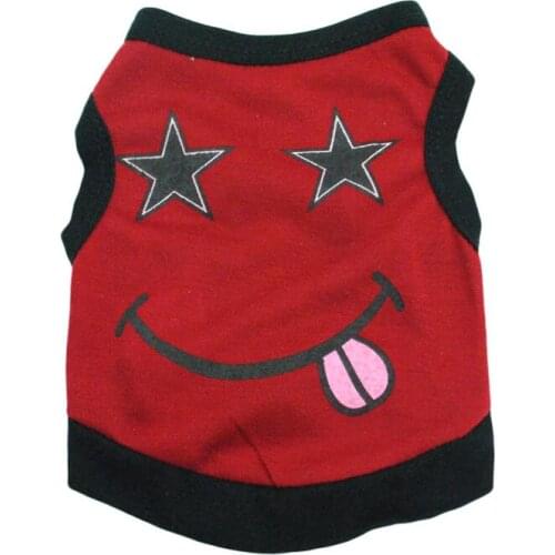 Pet Clothing Dog Clothing Polyester Pentagram Smiling Face Pet Vest Small Dog Spring and Summer