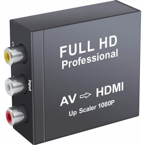 AV to HDMI Converter RCA Composite CVBS AV to HDMI Video Audio Converter Adapter AV2HDMI Adapter Support 720P/1080p in Metal