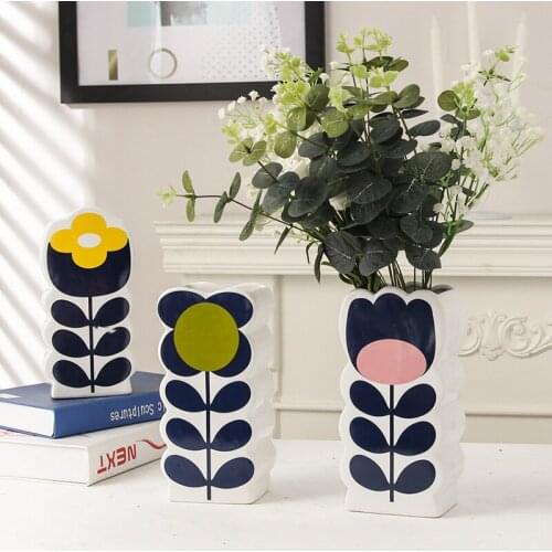 Flower Vase Colorful UK Style Big Spot Rose Dual-Grip Jardiniere Multi Coloured Flower Arrangement Bottle Vase for Desk Decor
