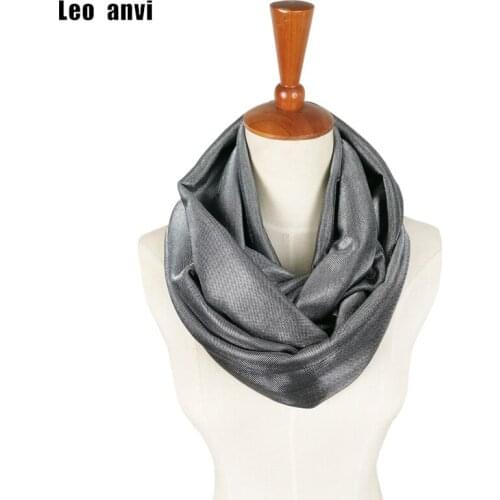 Leo anvi design Unisex Whiting and Davis Shiny Gold Silver Vintage Metal Knitted Scarf men women Neck warm Evening Wrap Scarves