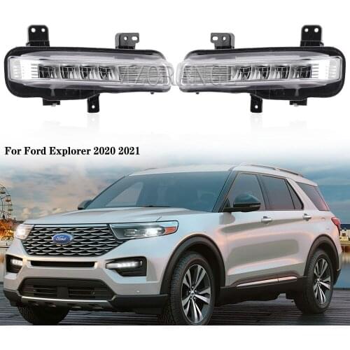 LED DRL Fog Light Driving Lamp headlights For Ford Explorer 2020 2021 fog lights daylights cover car accessories foglamp