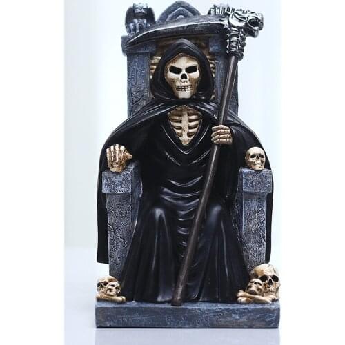 Resin Crafts Halloween Decorations Western Traditional Throne Skull Gifts Desktop Decorative Gifts
