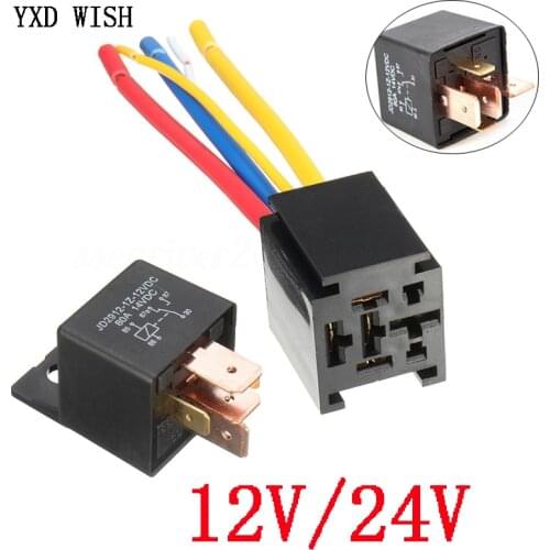 Waterproof 12V 80A 5Pin DC AMP SPDT Car Relay + Practical Socket Car Starter Automotive Relay Universal Relays