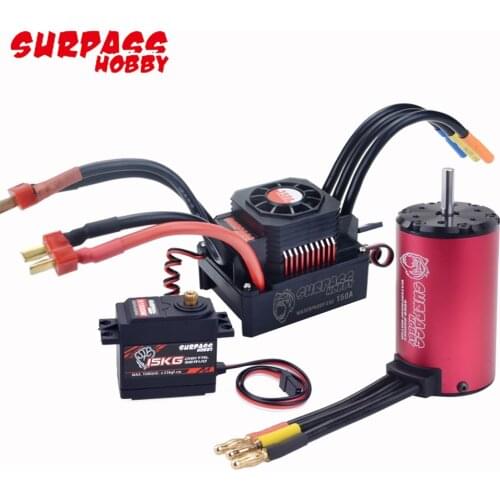 SURPASSHOBBY 4068 2050KV/2650KV Waterproof Brushless Motor with 120A/150A Brushless ESC for 1/8 RC Drift Racing Car