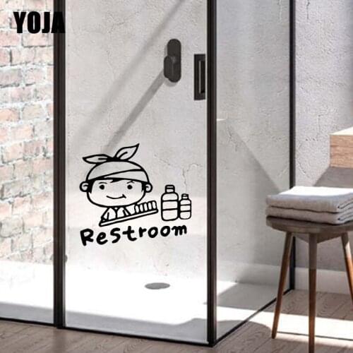 YOJA 26x28.2CM Funny Girl Home Decor Wall Sticker Bathroom Glass Decal G2-0356
