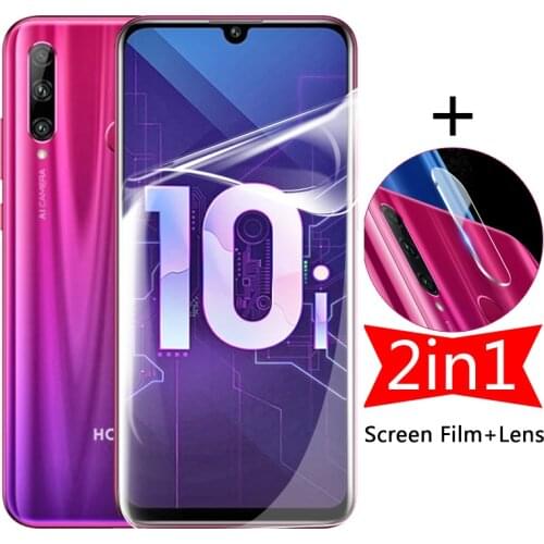 Protective Film for Huawei honor View 10 10i 20 Gel Screen protector for Honor Play 8 Pro 9 10 lite +Camera Lens Protector