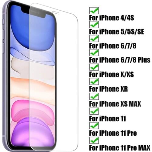 Protective glass on iphone X XS 11 12 Pro Max 7 8 Plus XR Screen Protector Tempered glass ON iphone 12 mini 4S 5S 6S plus glas