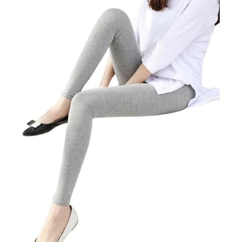 ELIfashion Womens new modal Leggings Ankle-Length Solid Colors Thin Section Elastic Nine-point Pants