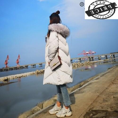 Winter Coat Female White Duck Down Jacket Large Fur Hooded Clothes 2021 Warm Fit Long Brand Women Down Jacket Hiver 16a0a