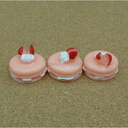 1pcs/lot resin flat back pink strawberry cake 17mm Cabochons Scrapbooking Hair Bow Center Card Frame Making Craft DIY B003-1