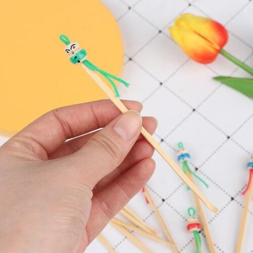 10Pcs/pack Wooden Mini Doll Earpicks 12.5cm Random Color Bamboo Cute Ear Picks Wax Remover Cleaner Ear Care Tool New