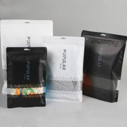 100pcs Matte film leggings zipper bag clothing scrub self-sealing bags pants plastic composite packaging pouch