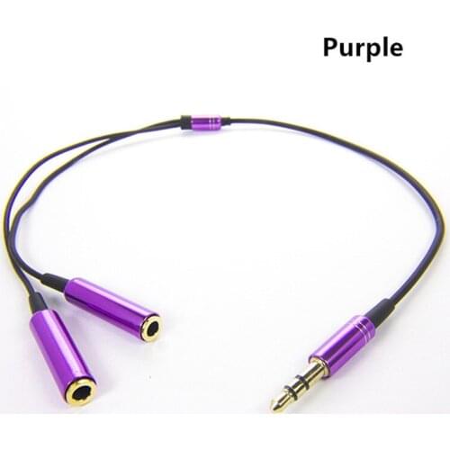 2pcs 3.5 mm Jack Audio Spliiter Cable Male to 2 Female Jack 3.5mm Adapter Splitter Wires with Mic 3.5 Extension Aux Cable 0.4M