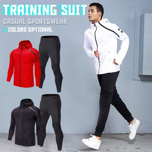 2020 New Mens Sportswear Football Soccer Jacket Training Uniforms Running Sports Suit Jogging Fitness Long-sleeved Pants Suit