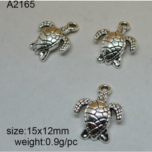 50PCS 15*12mm Antique Silver Plated Alloy Tortoise Charms Pendants High Quality Diy Jewelry Accessories