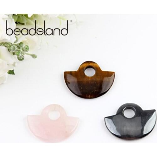 Beadsland Smooth Semicircle With Hole Natural Stone Pendant For DIY Necklace Woman Girl Gift 40383