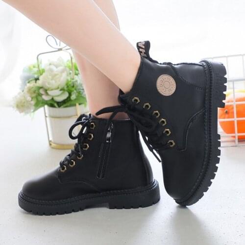 Boys Girls Winter Boots Warm Cotton Solid Color Platform Toddler Size 21-36 Non-slip Zipper Fashion Soft Autumn Kids Ankle Boot